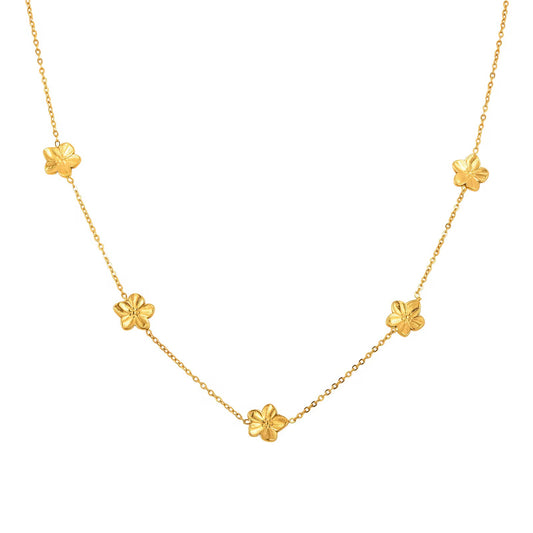 Stålhalsband med 18K förgyllning 40+5 cm