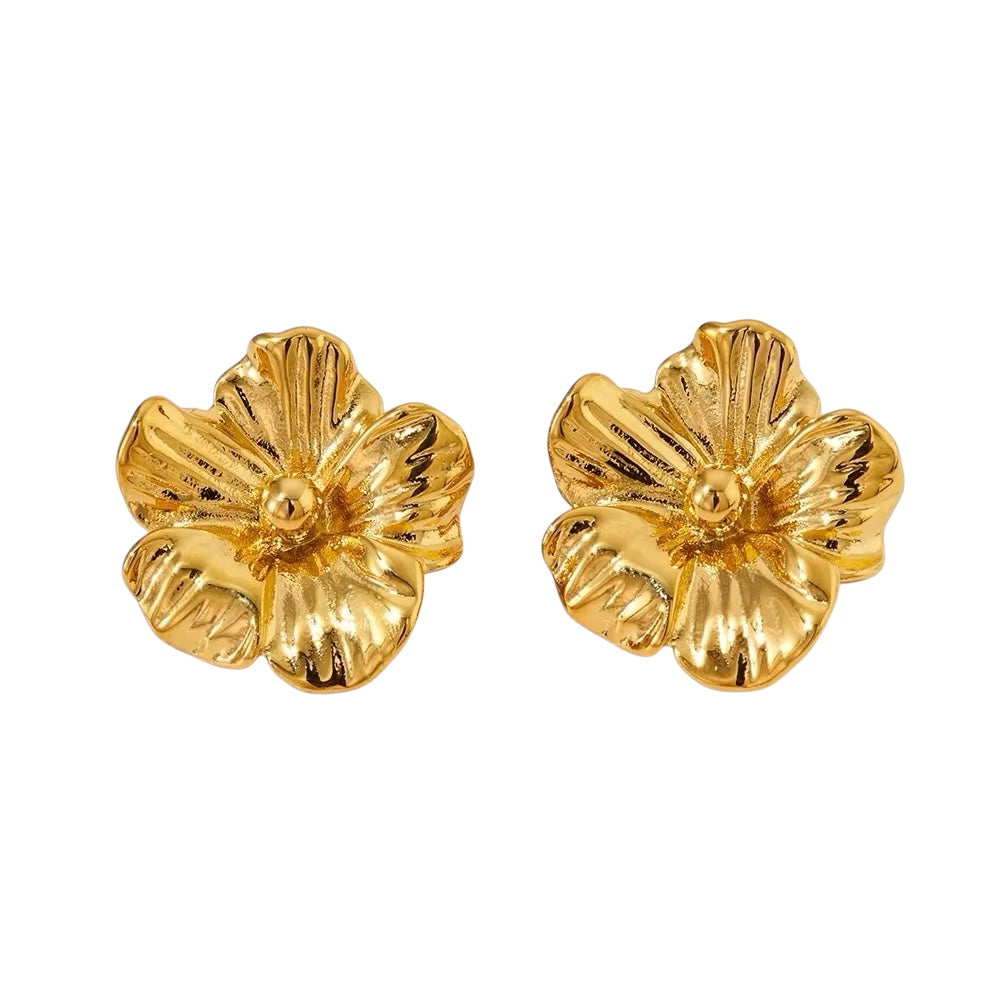 Stålörhängen med 18K förgyllning 25MM / 24MM