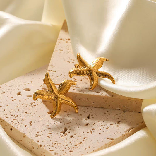 Stålörhängen med 18K förgyllning 30MM / 27MM