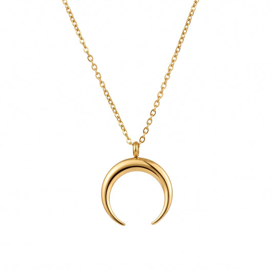 Stålhalsband med 18K förgyllning 40+5 cm