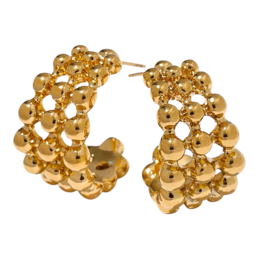 Stålörhängen med 18K förgyllning 23MM / 15MM