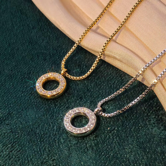 Stålhalsband med CZ 40+5 cm