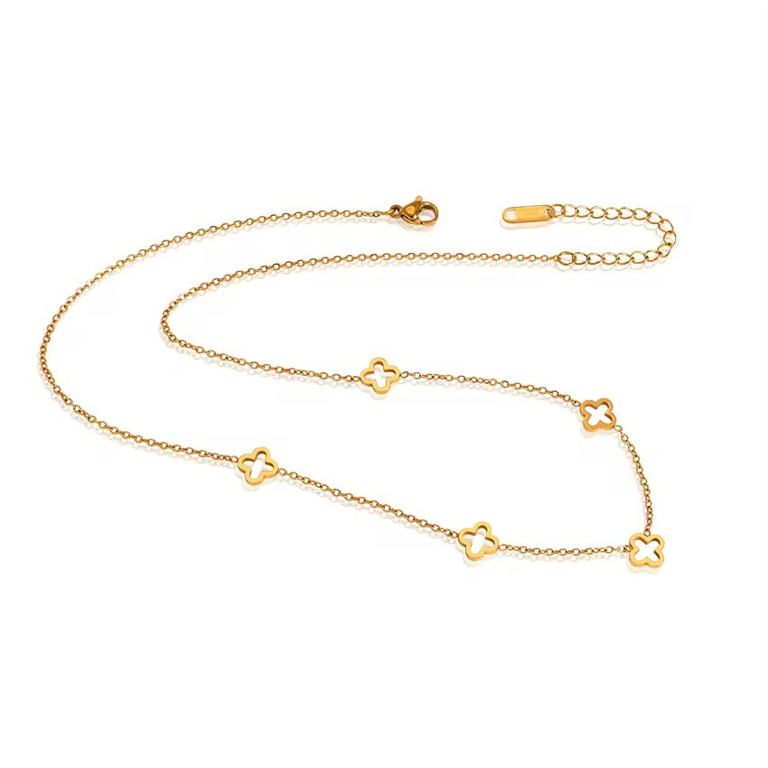 Stålhalsband med 18K förgyllning 41+5 cm