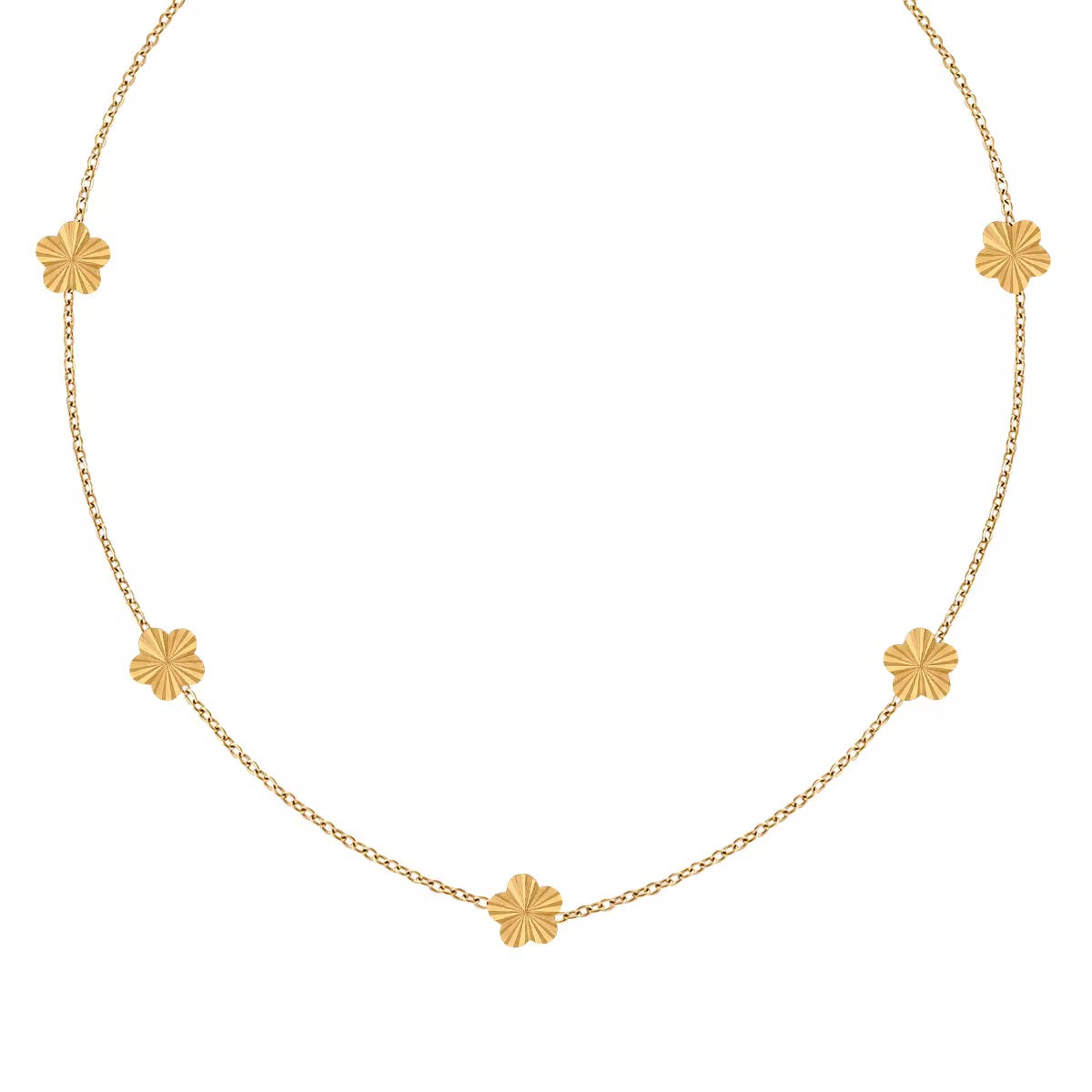 Stålhalsband med 18K förgyllning 40+5 cm
