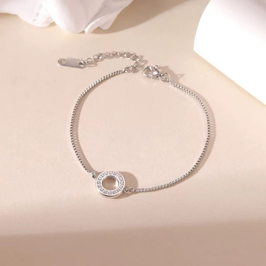 Stålarmband med CZ 16+4 cm
