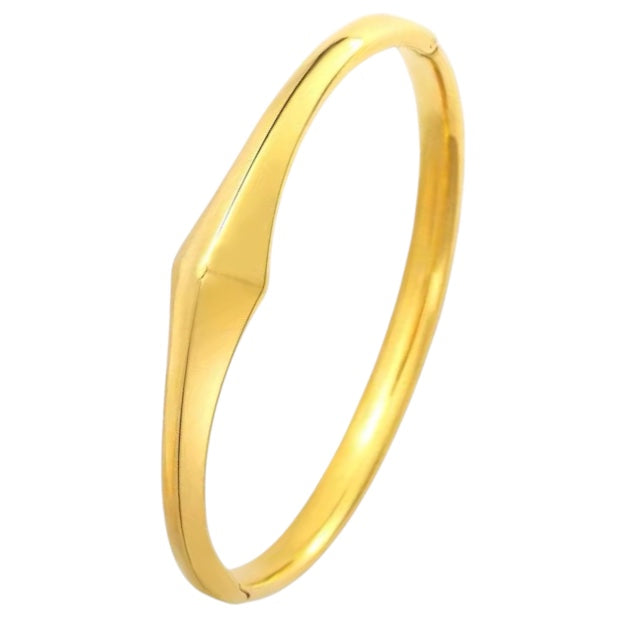 Stålarmring med 18K förgyllning 6MM
