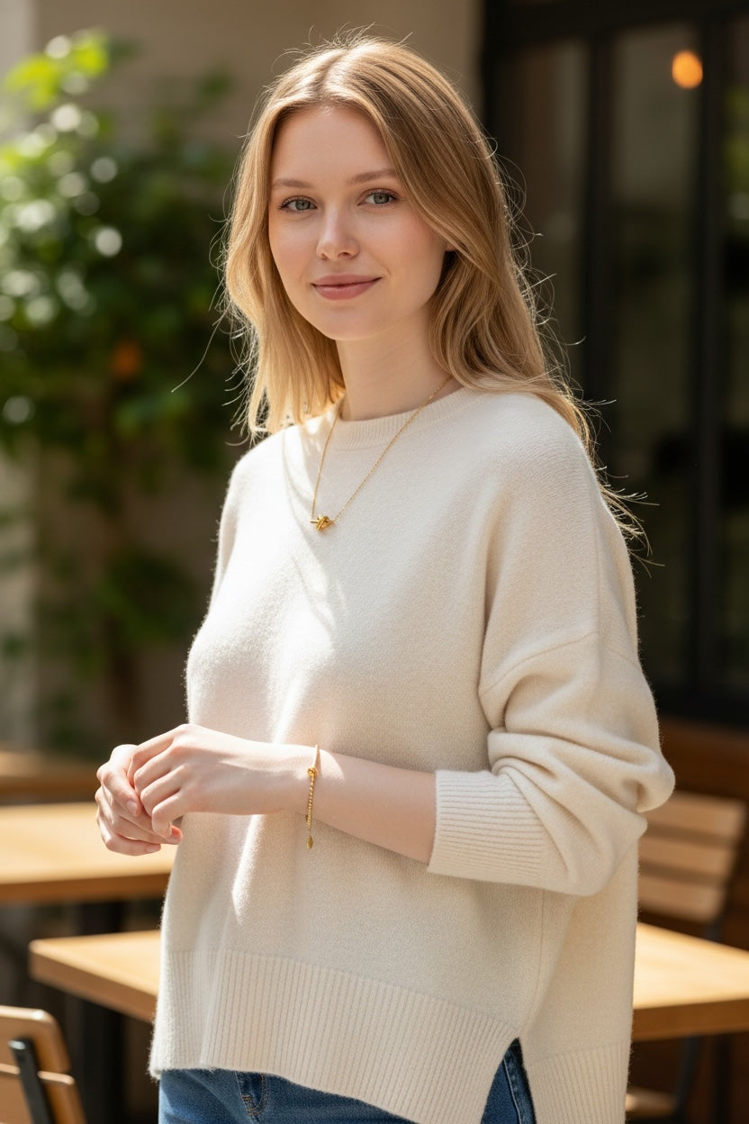 Stålhalsband med 18K förgyllning 42+5 cm