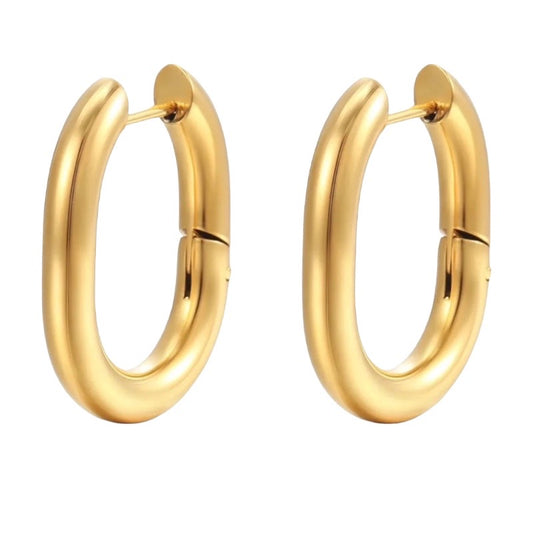 Stålörhängen med 18K förgyllning 22MM / 18MM