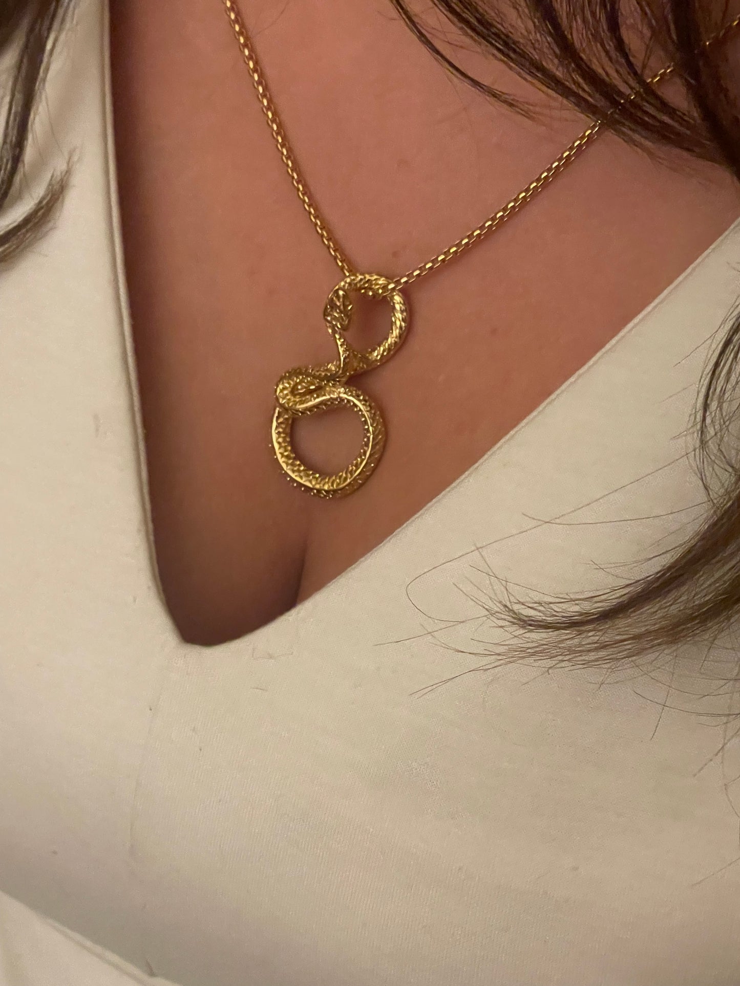 Stålhalsband med 18K förgyllning 60 cm