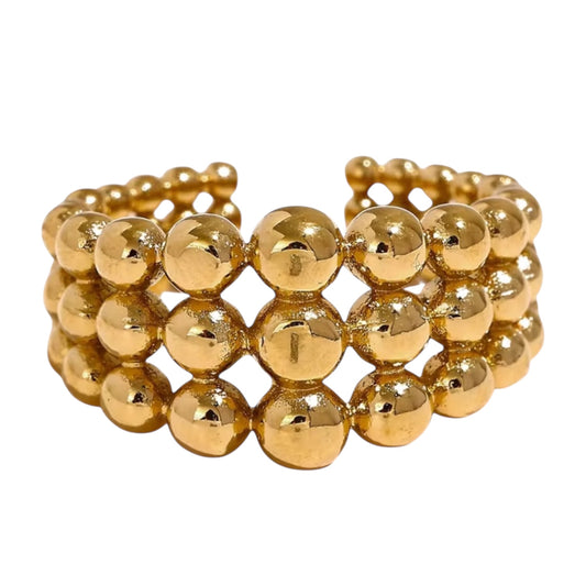 Stålring med 18K förgyllning - Reglerbar