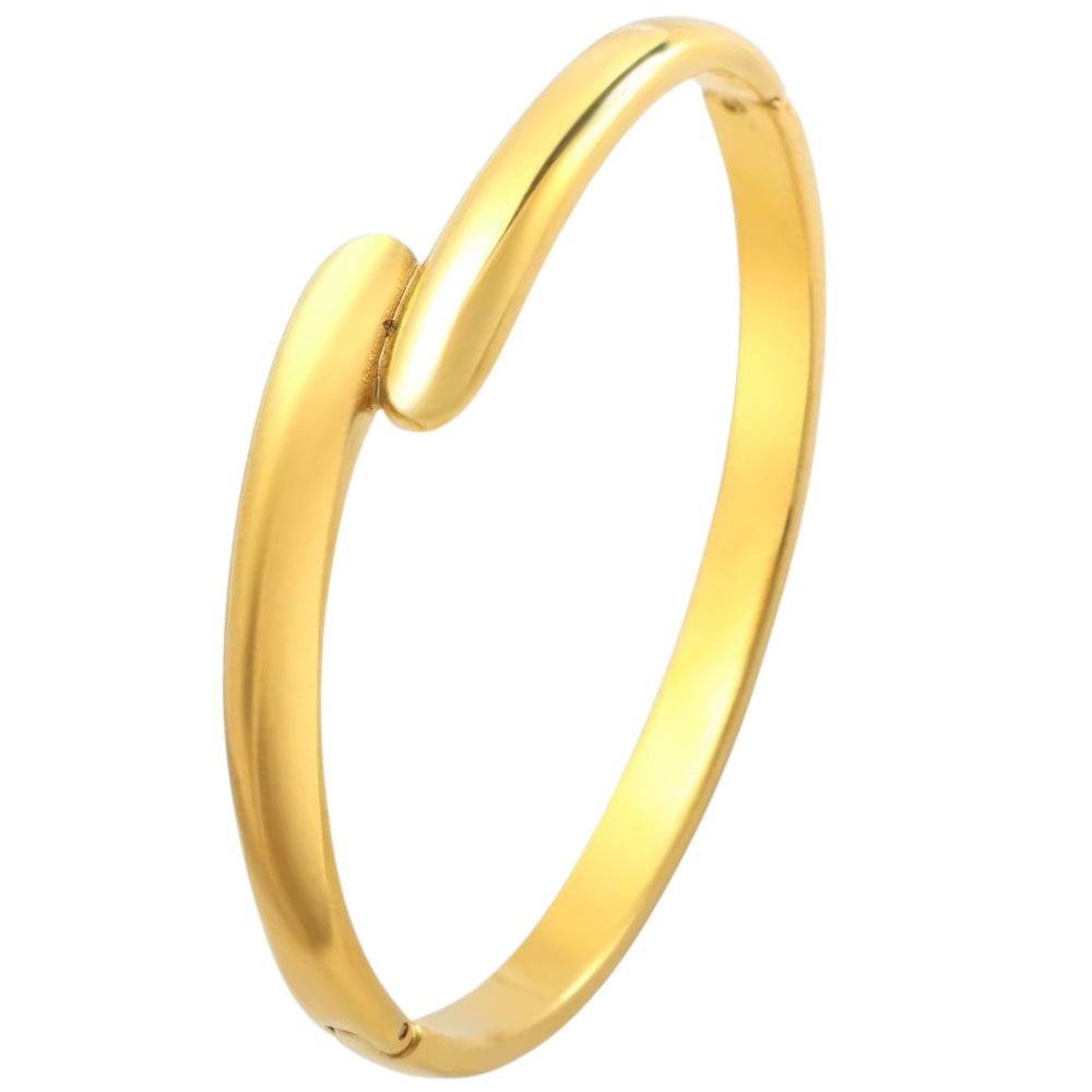 Stålarmring med 18K förgyllning 6MM (12MM)