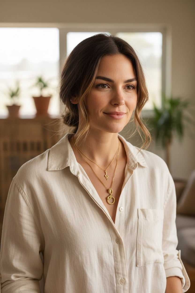 Stålhalsband med 18K förgyllning 41+5 cm