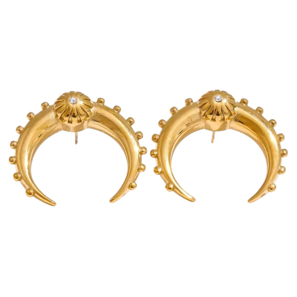 Stålörhängen med 18K förgyllning och CZ 30MM / 33MM