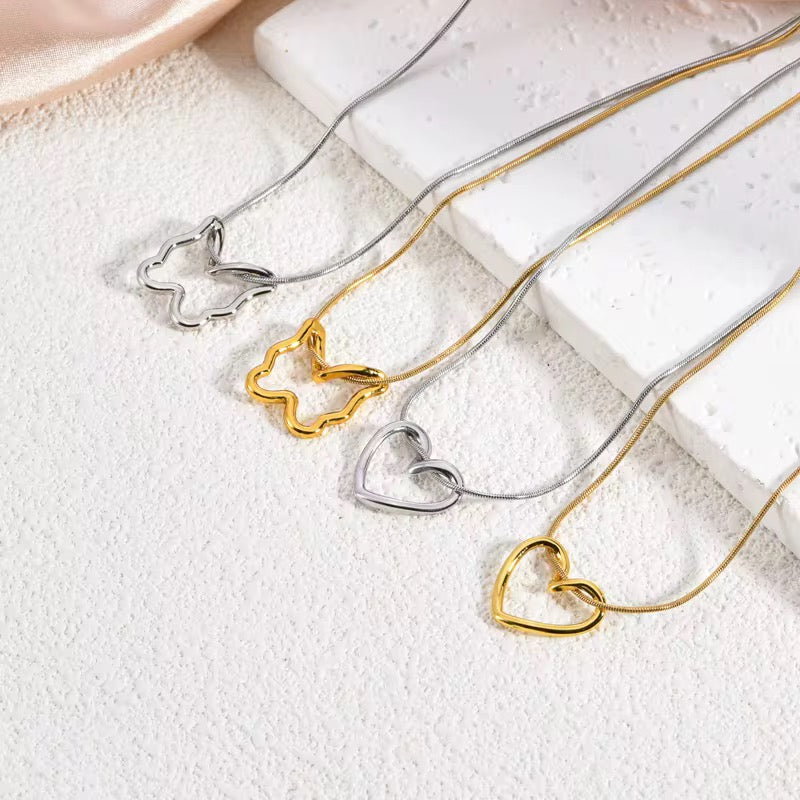 Stålhalsband med 18K förgyllning 40+5 cm