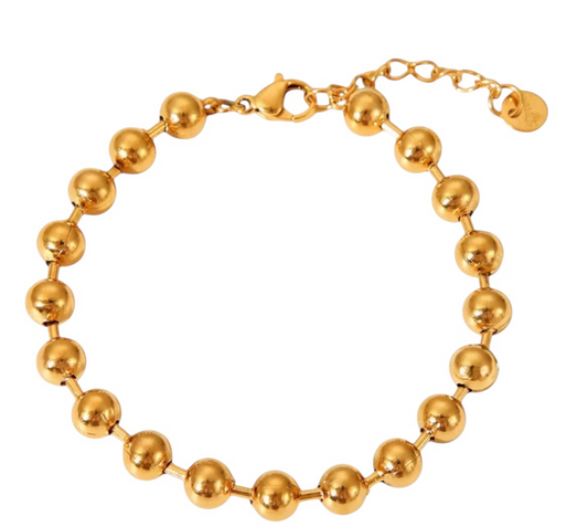Stålarmband med 18K förgyllning 16+5 cm 6MM / 4MM